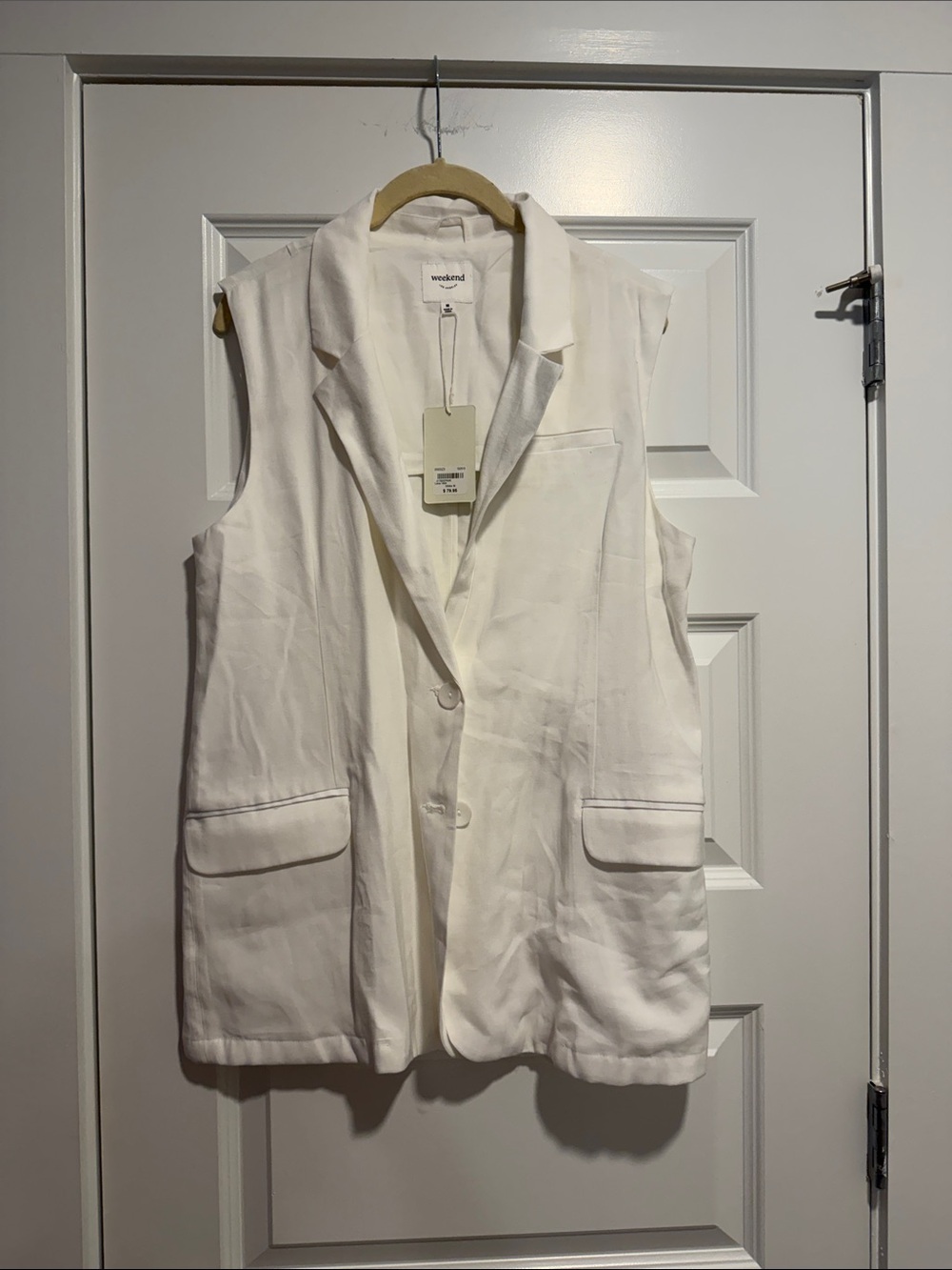 Weekend Max Mara White Sleeveless Blazer Vest